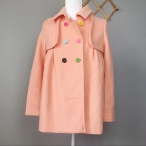 Elf Sack Pink Wool Buttoned Double Breasted Coat